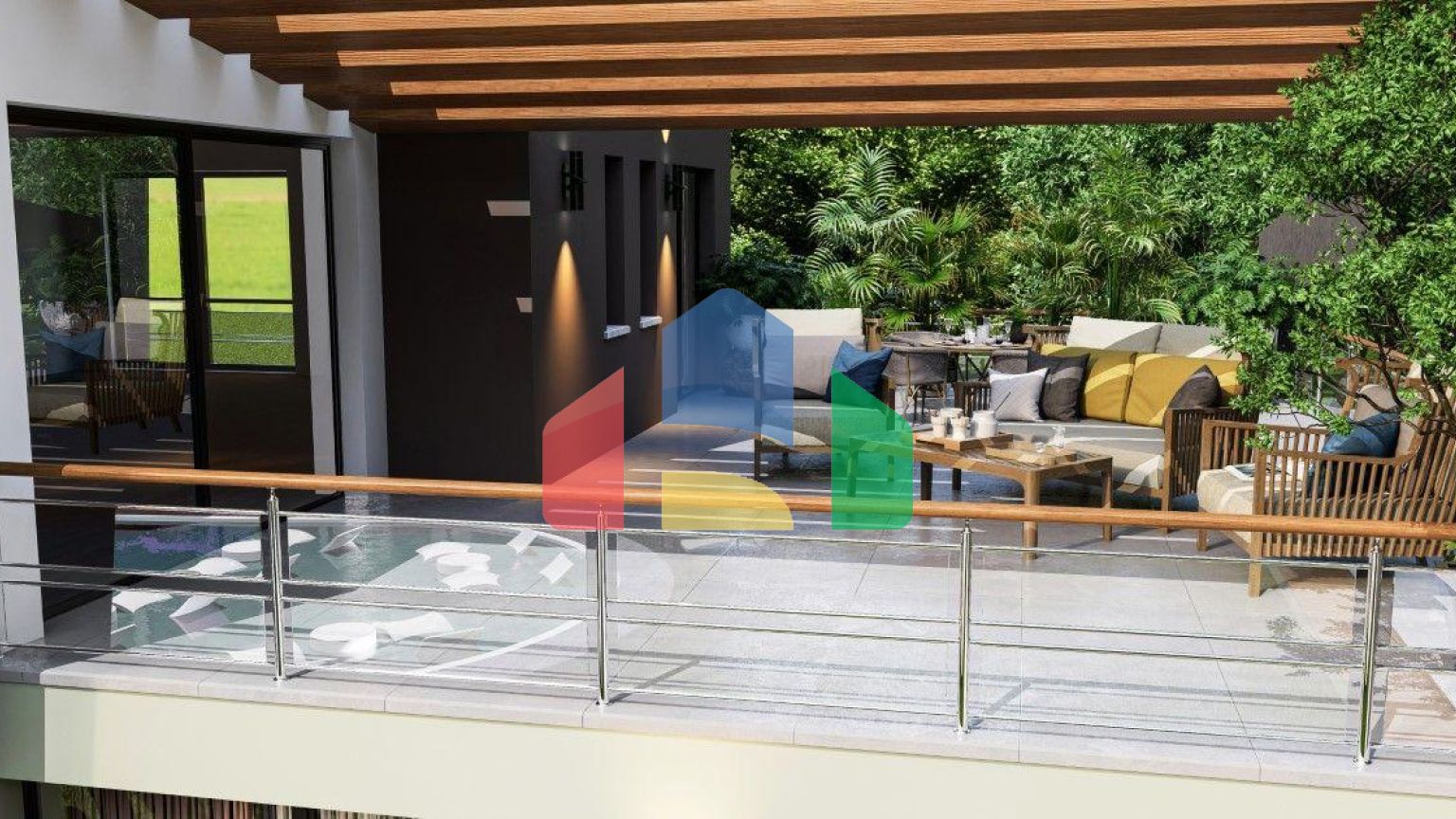 Квартира 2+1 (90 м2) с террасой (75 м2) в красивом комплексе в Искеле