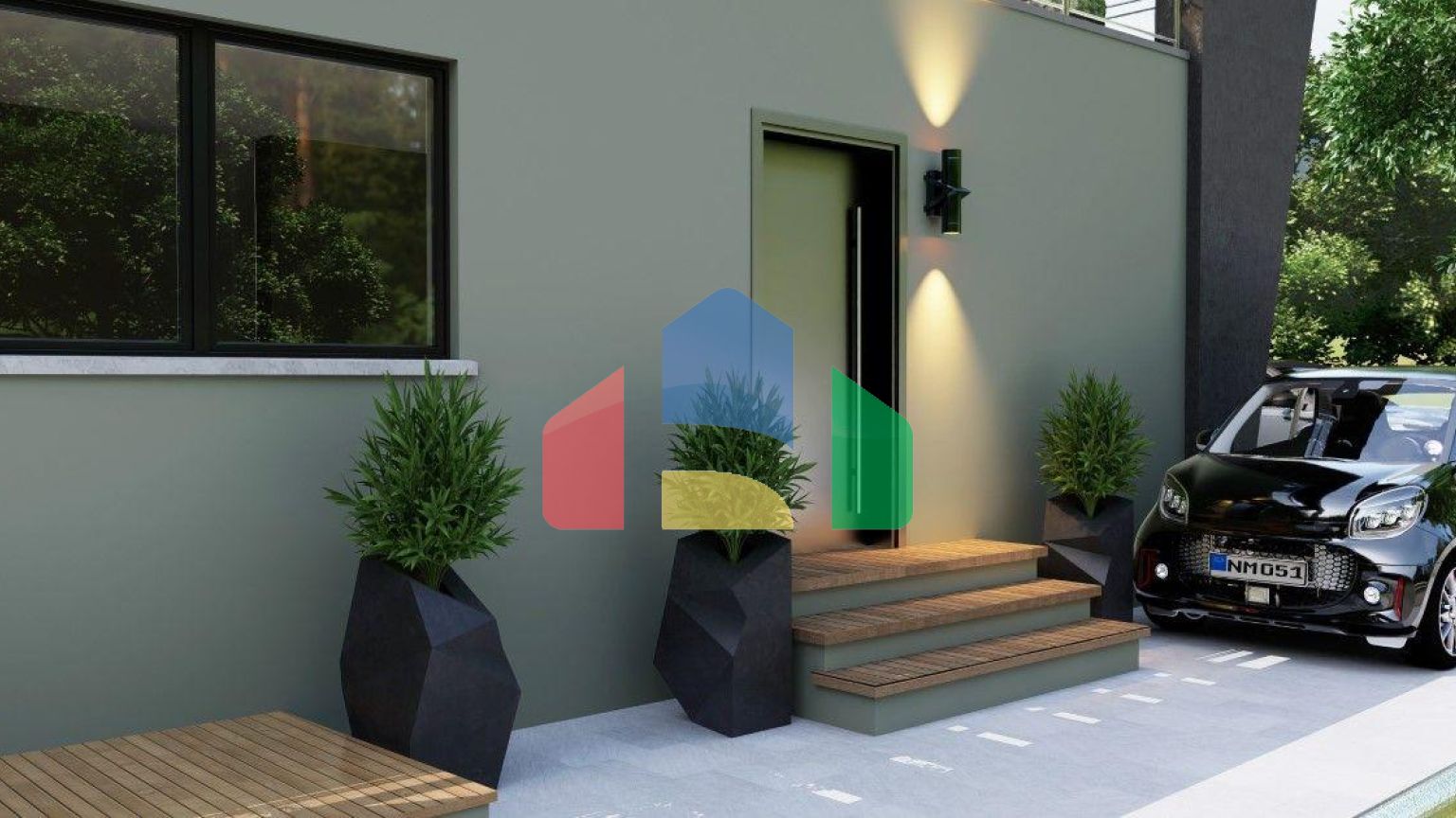 Квартира 2+1 (90 м2) с террасой (75 м2) в красивом комплексе в Искеле