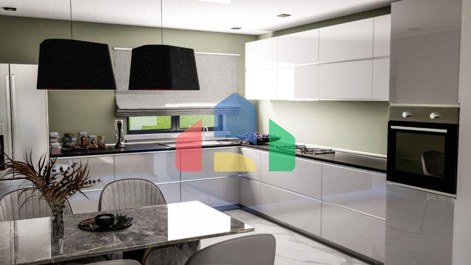 Квартира 2+1 (90 м2) с террасой (75 м2) в красивом комплексе в Искеле