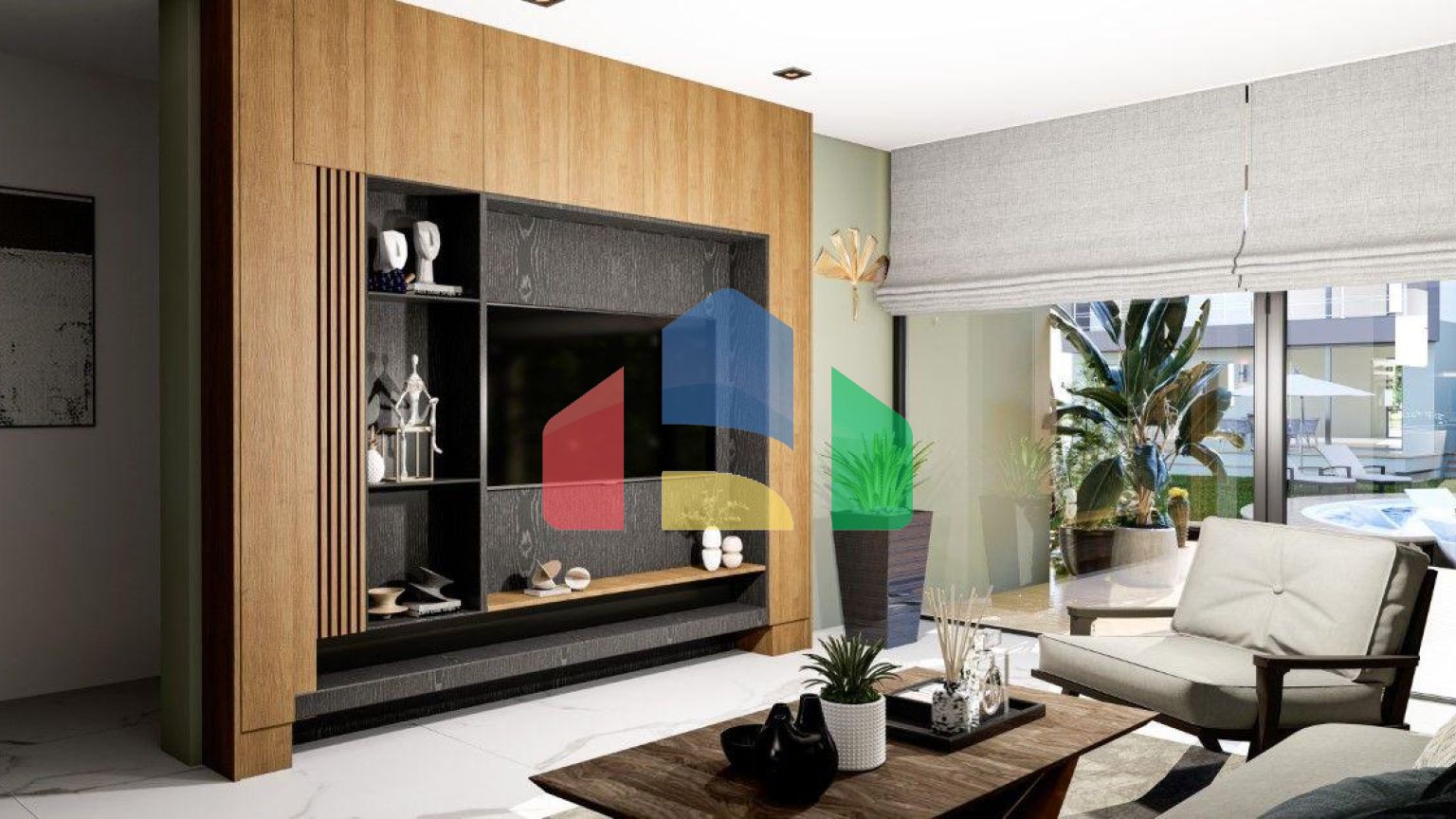 Квартира 2+1 (90 м2) с террасой (75 м2) в красивом комплексе в Искеле