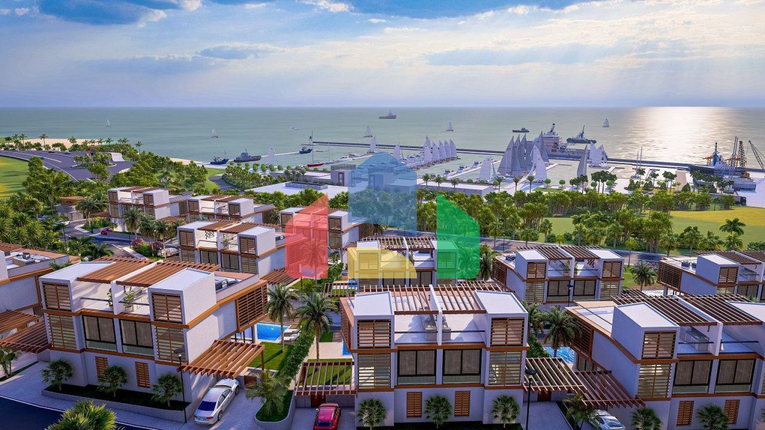 Вилла Duplex 3+1 (176 м2 ) с террасой 80 м2 рядом с Karpaz Gate Marina