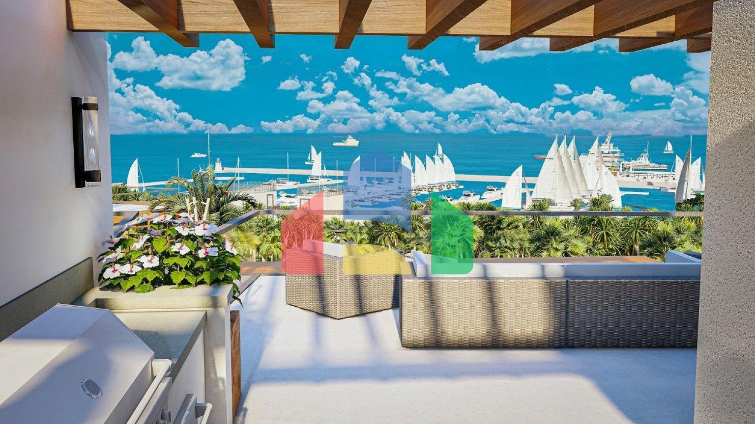 Вилла Duplex 3+1 (176 м2 ) с террасой 80 м2 рядом с Karpaz Gate Marina