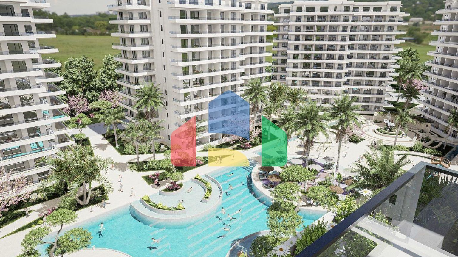 Студия 46 м2 с балконом в новом комплексе в Искеле