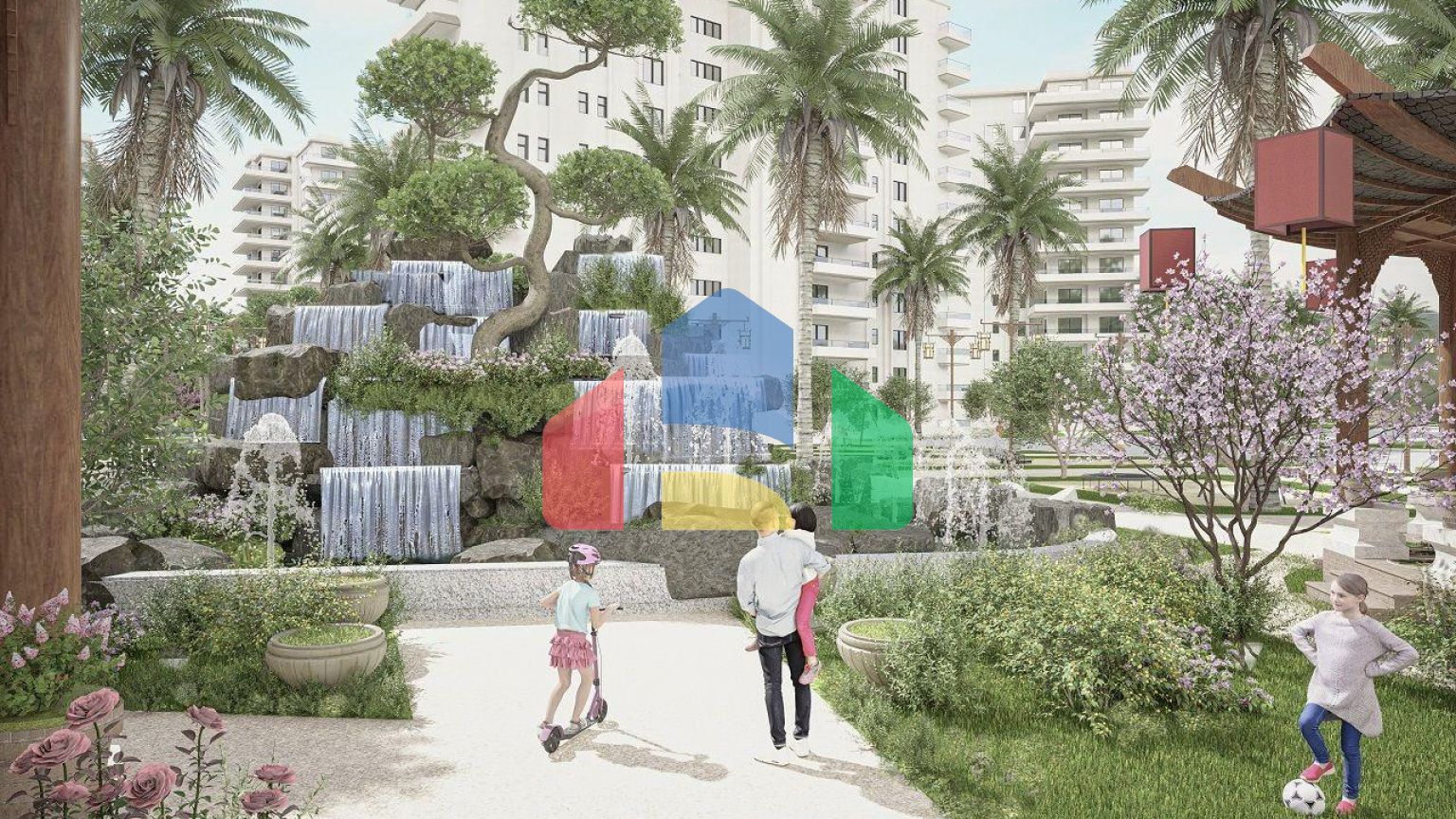 Студия 46 м2 с балконом в новом комплексе в Искеле