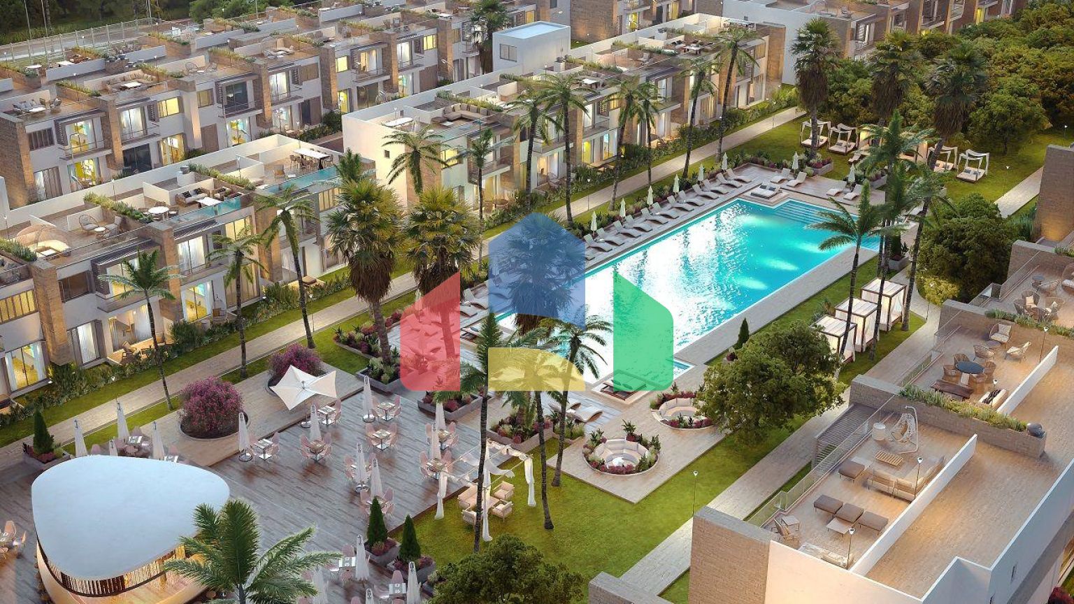 Студия 46 м2 с садом в шикарном комплексе в Искеле