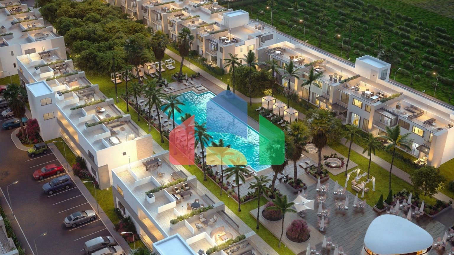 Студия 46 м2 с садом в шикарном комплексе в Искеле