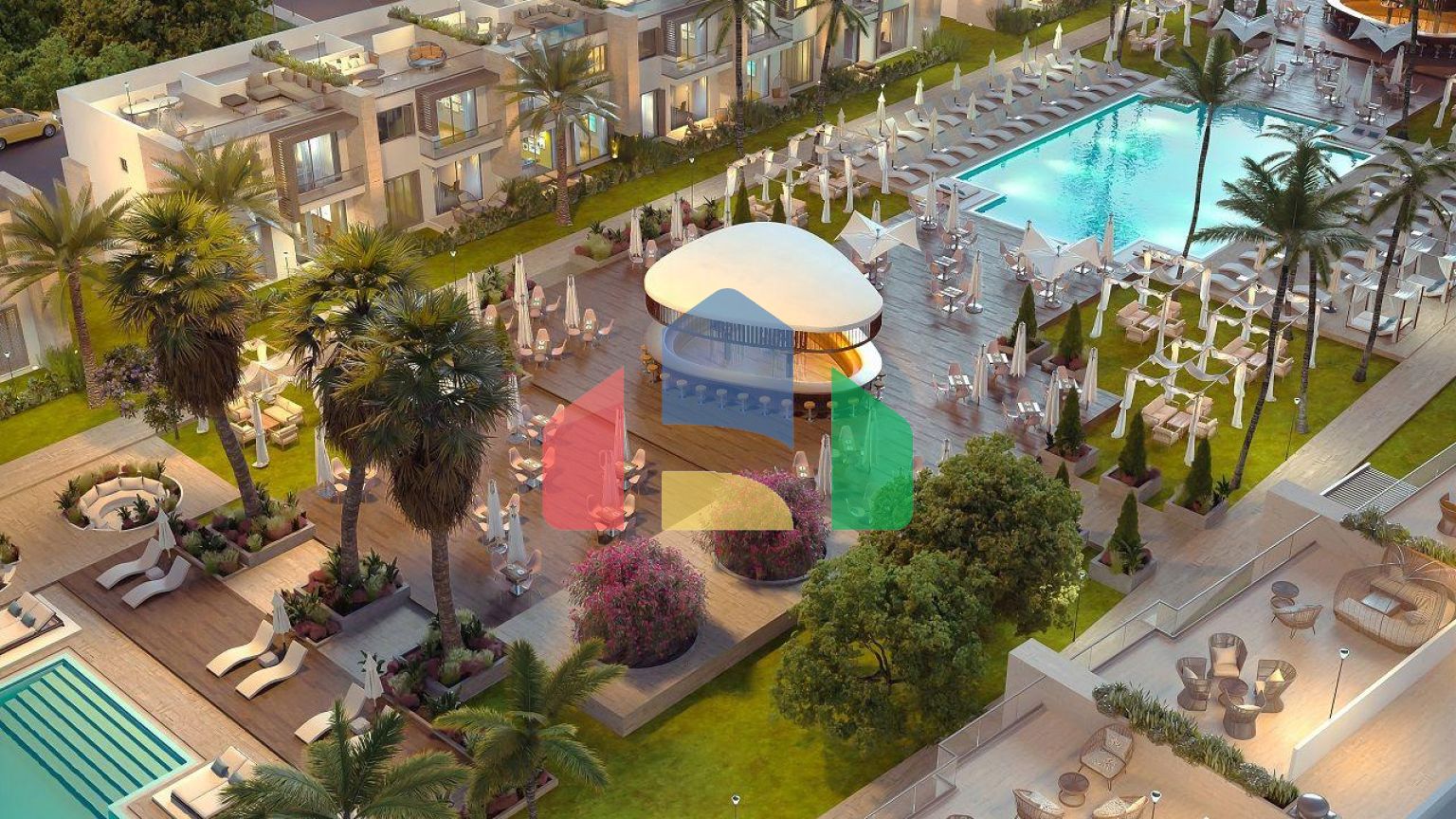 Студия 46 м2 с садом в шикарном комплексе в Искеле