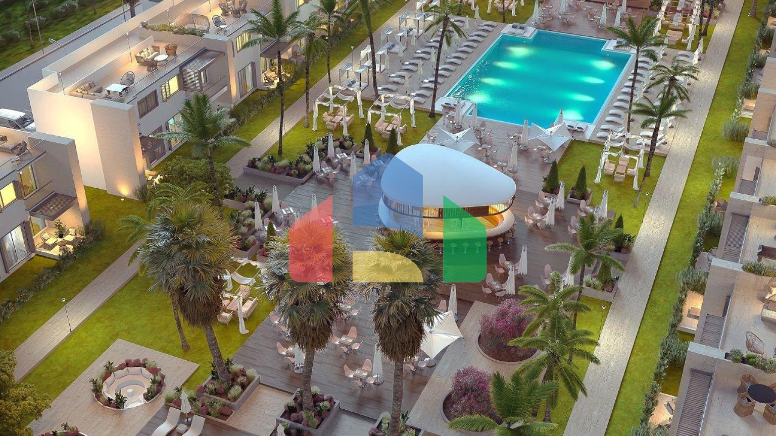 Студия 46 м2 с садом в шикарном комплексе в Искеле