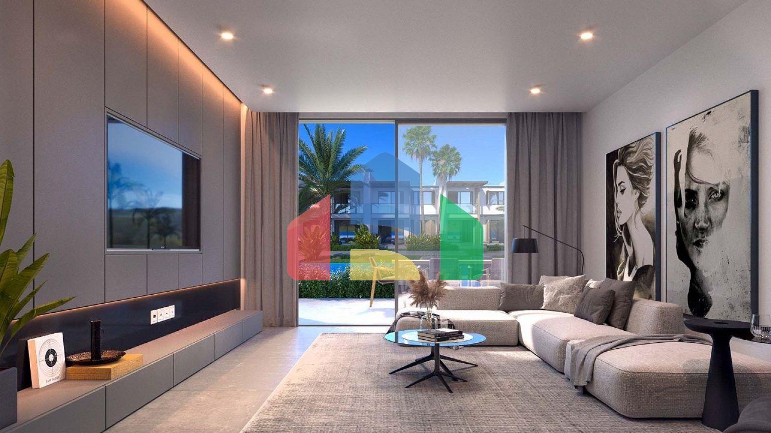 Студия 46 м2 с садом в шикарном комплексе в Искеле