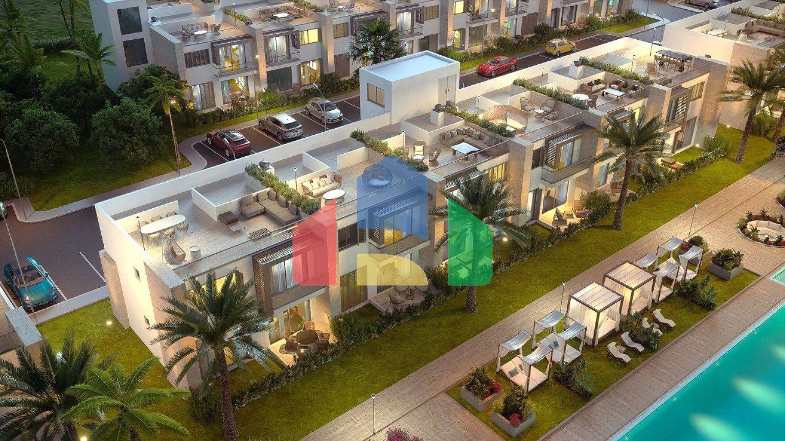 Трехкомнатная квартира 77  м2 с террасой 40 м2 в новом комплексе в Искеле