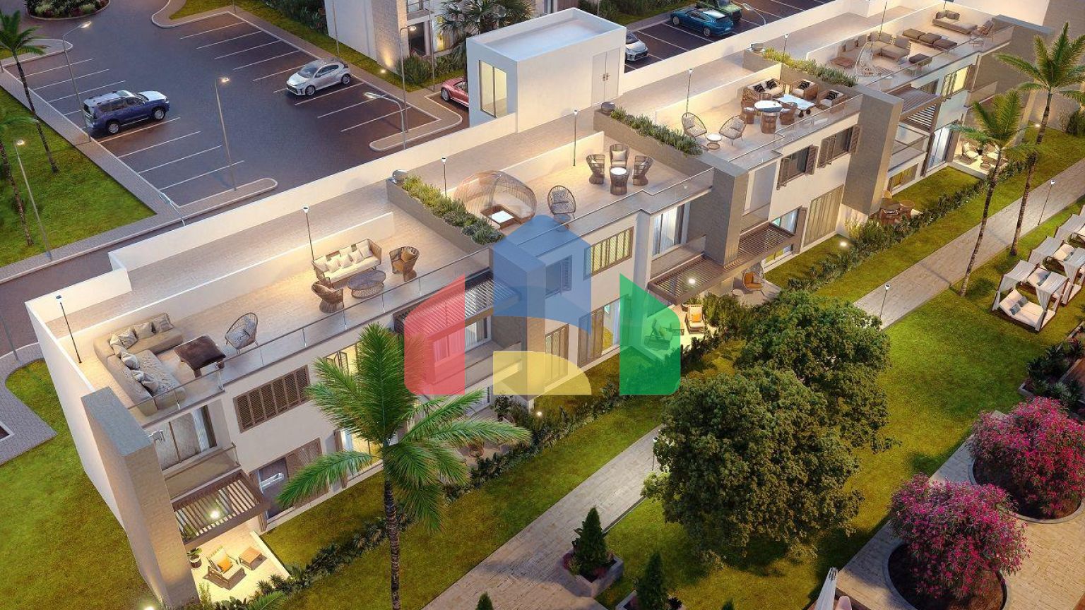 Трехкомнатная квартира 77  м2 с террасой 40 м2 в новом комплексе в Искеле