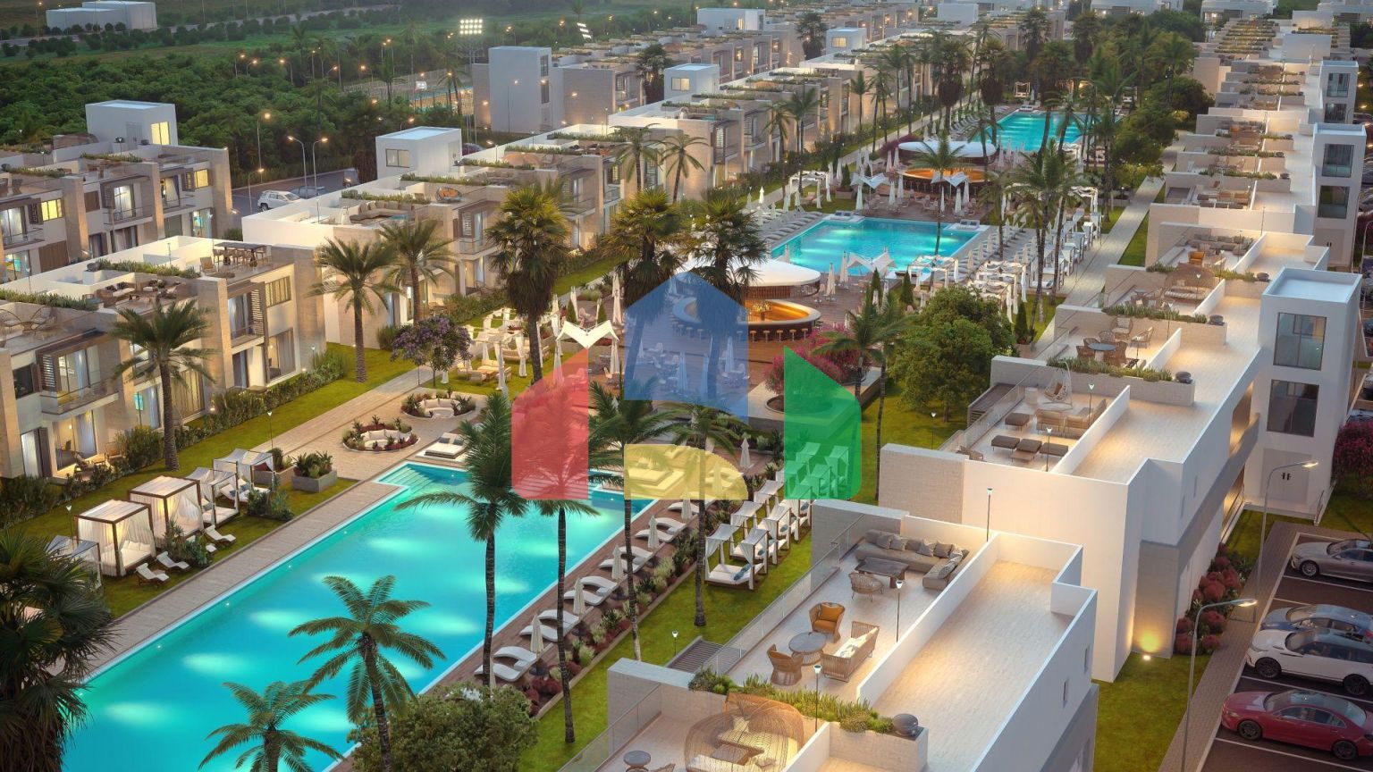 Трехкомнатная квартира 77  м2 с террасой 40 м2 в новом комплексе в Искеле