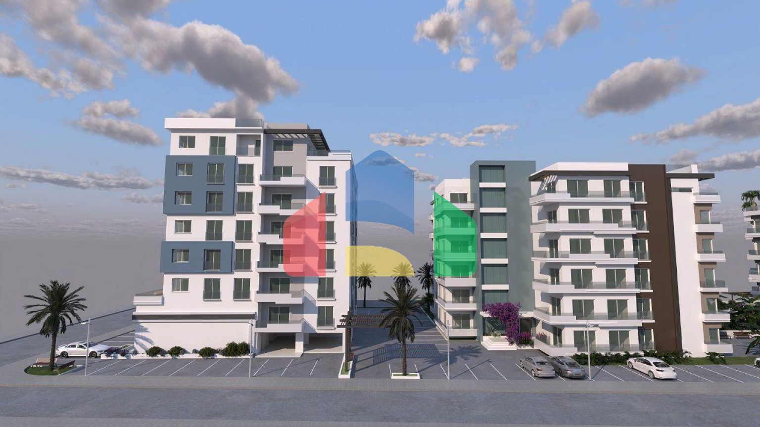 Двухкомнатная квартира 64 м2 в новом комплексе в Искеле