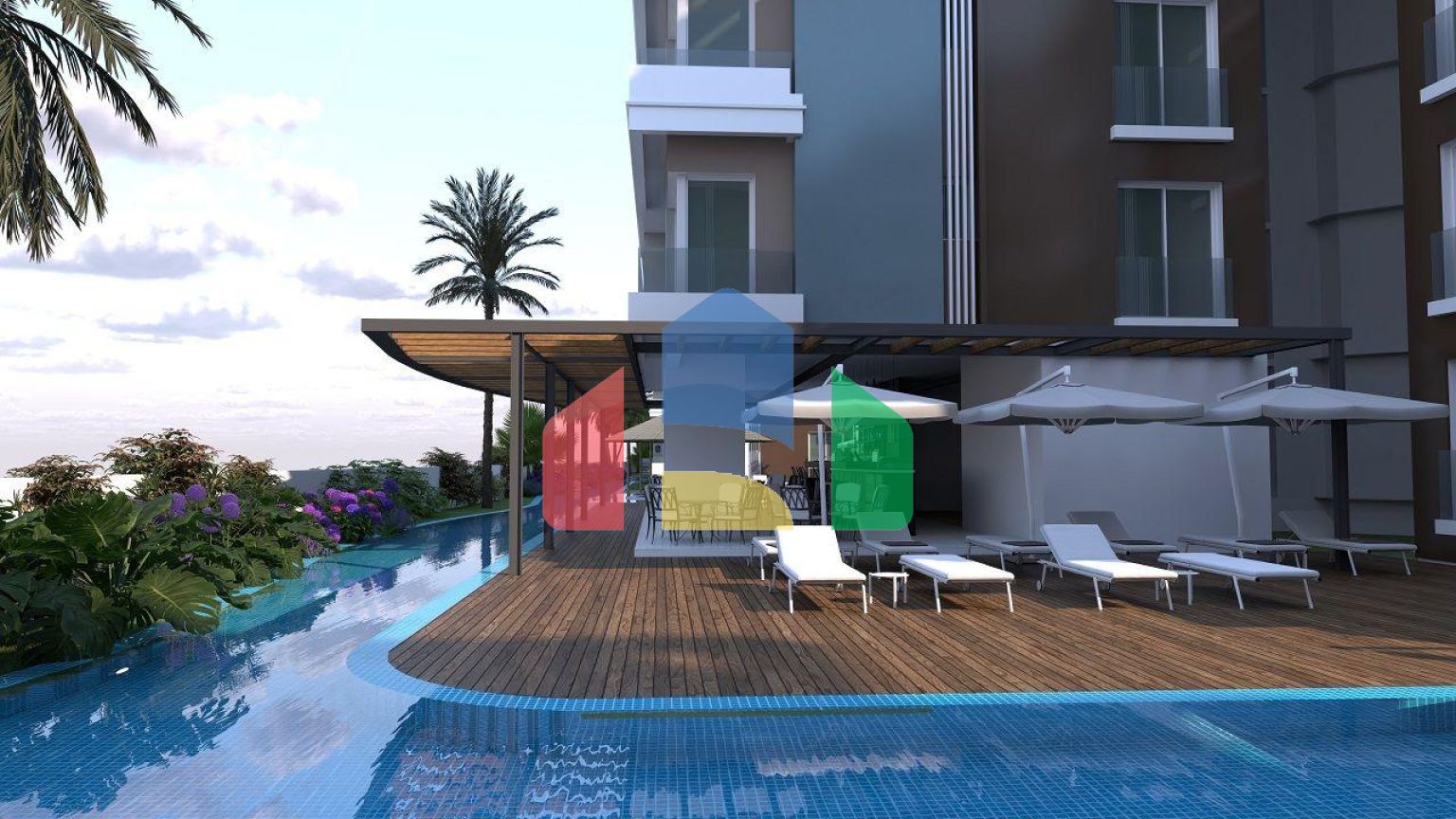 Трехкомнатная квартира 78 м2 в новом комплексе в Искеле