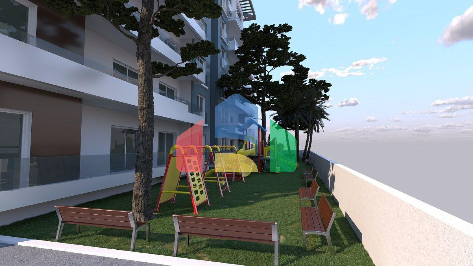 Трехкомнатная квартира 78 м2 в новом комплексе в Искеле