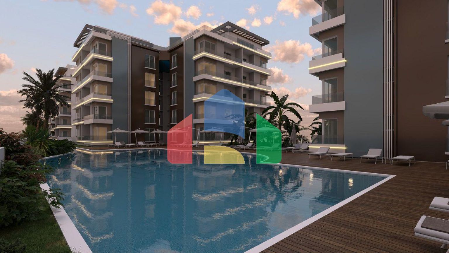 Трехкомнатная квартира 78 м2 в новом комплексе в Искеле