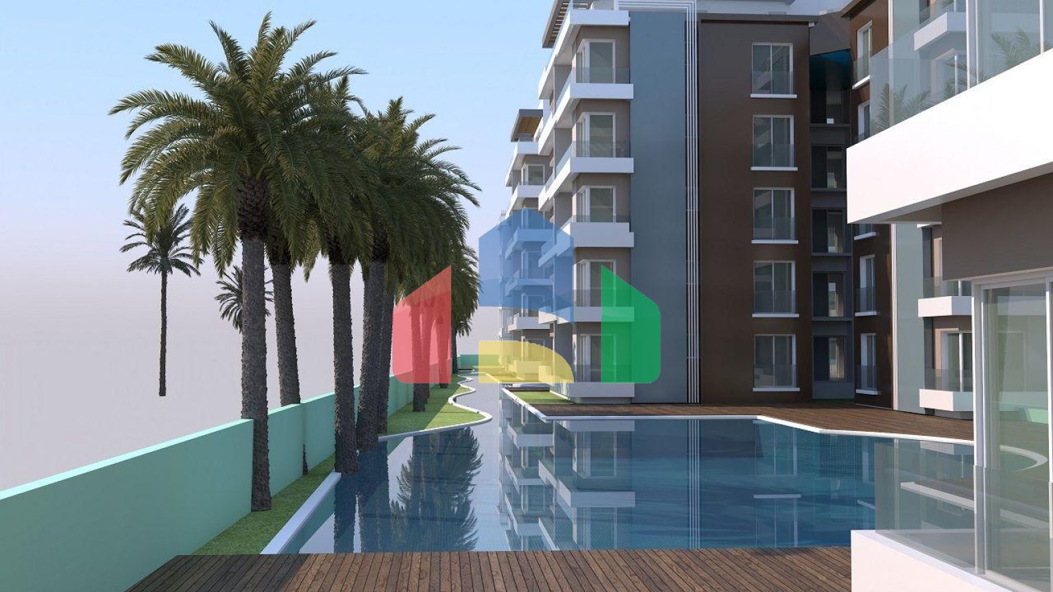 Трехкомнатная квартира 78 м2 в новом комплексе в Искеле