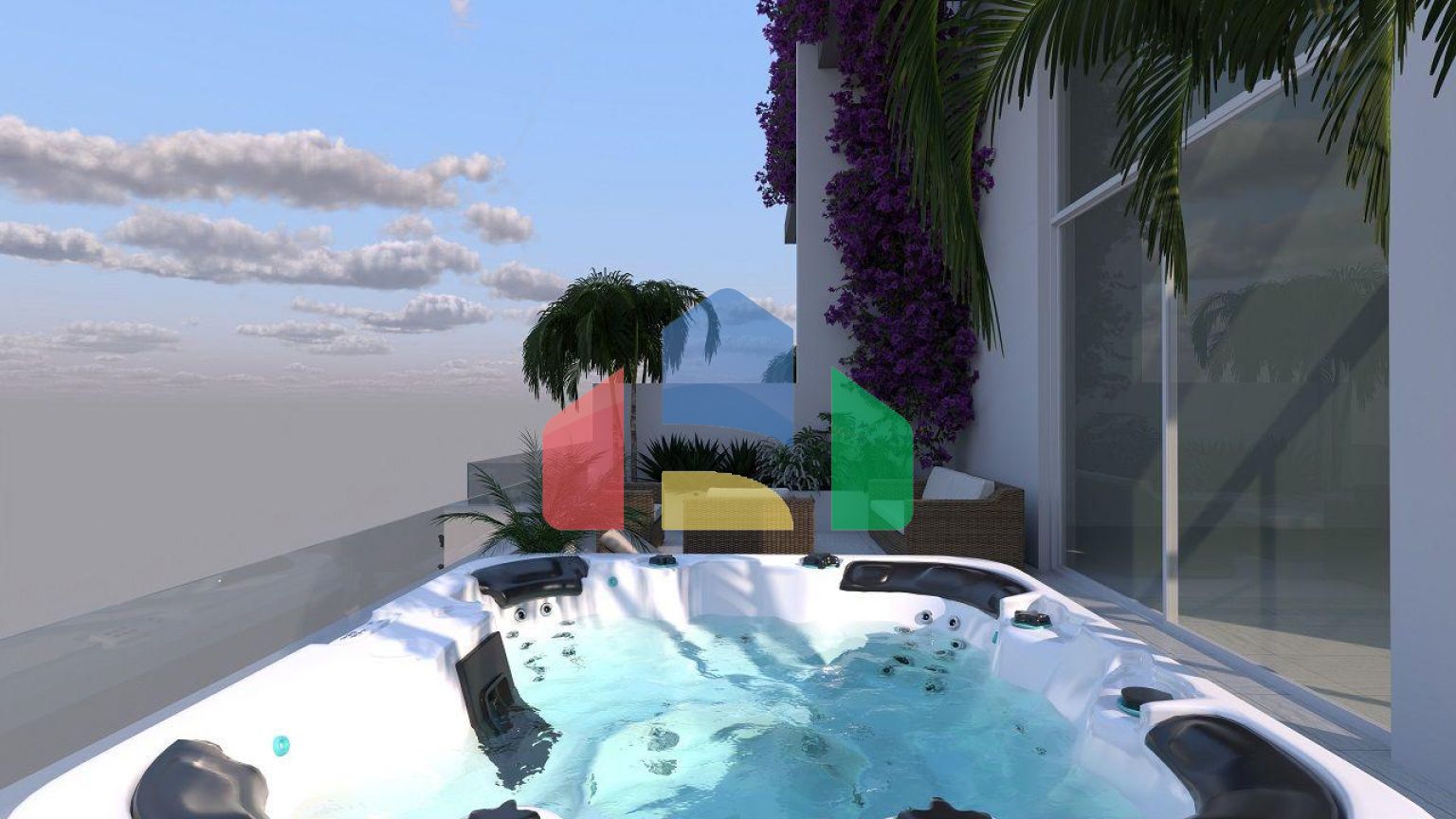 4-комнатные апартаменты 123 м2 с террасой 13 м2 в 950 метрах от песчаного пляжа