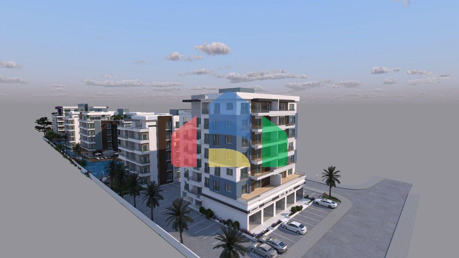 4-комнатные апартаменты 123 м2 с террасой 13 м2 в 950 метрах от песчаного пляжа