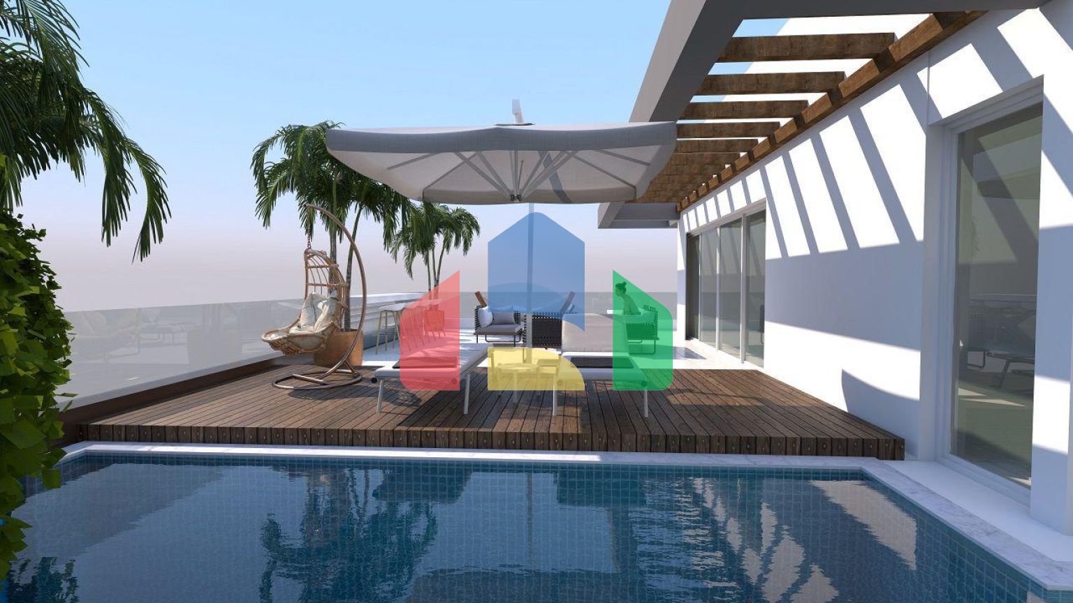 4-комнатные апартаменты 123 м2 с террасой 13 м2 в 950 метрах от песчаного пляжа