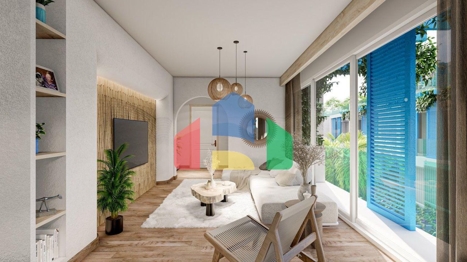 Двухкомнатная квартира 84 м2 с джакузи на террасе рядом с песчаным пляжем