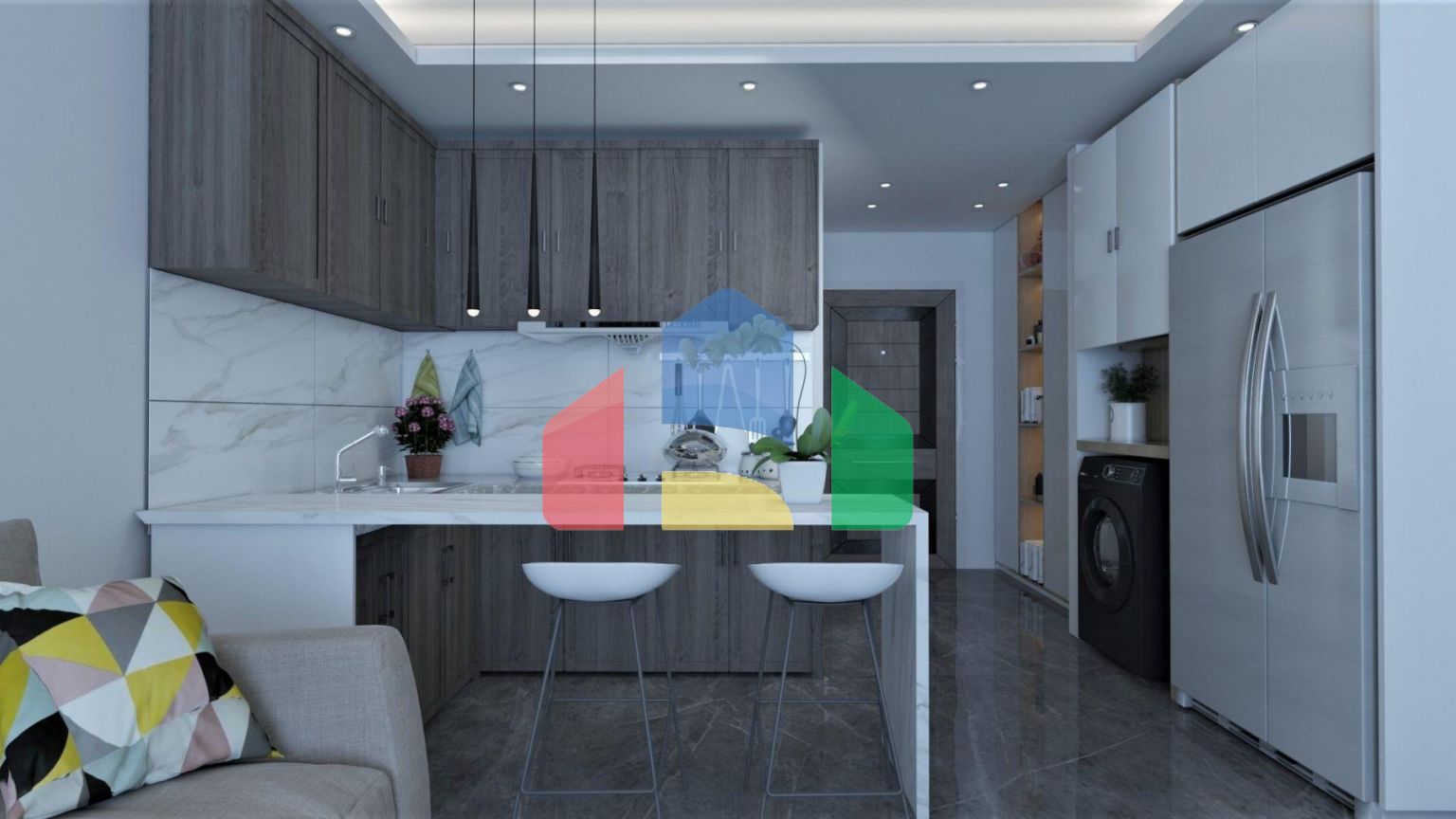 Студия 44 м2 в новом комплексе в Ени Боазичи