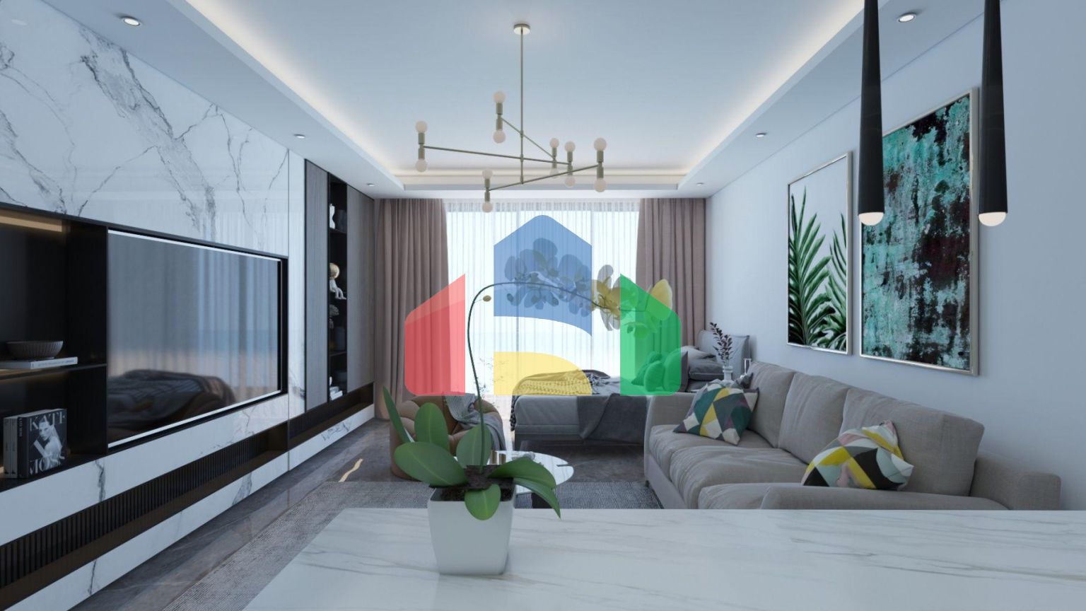 Студия 44 м2 в новом комплексе в Ени Боазичи