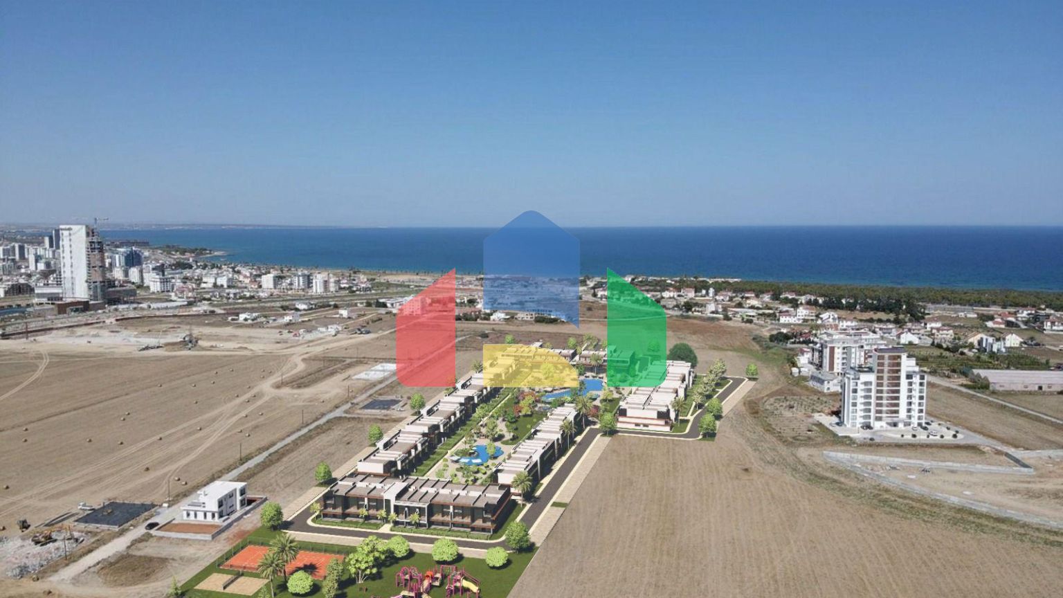 Квартира 3+1 Duplex 175 м2 с террасой и садом в новом комплексе в Искеле