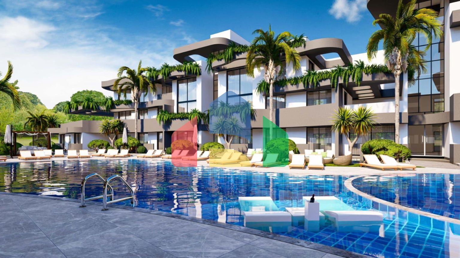 Квартира 1+1 (63 м2) с террасой 7 м2 в новом комплексе в Ени Боазичи