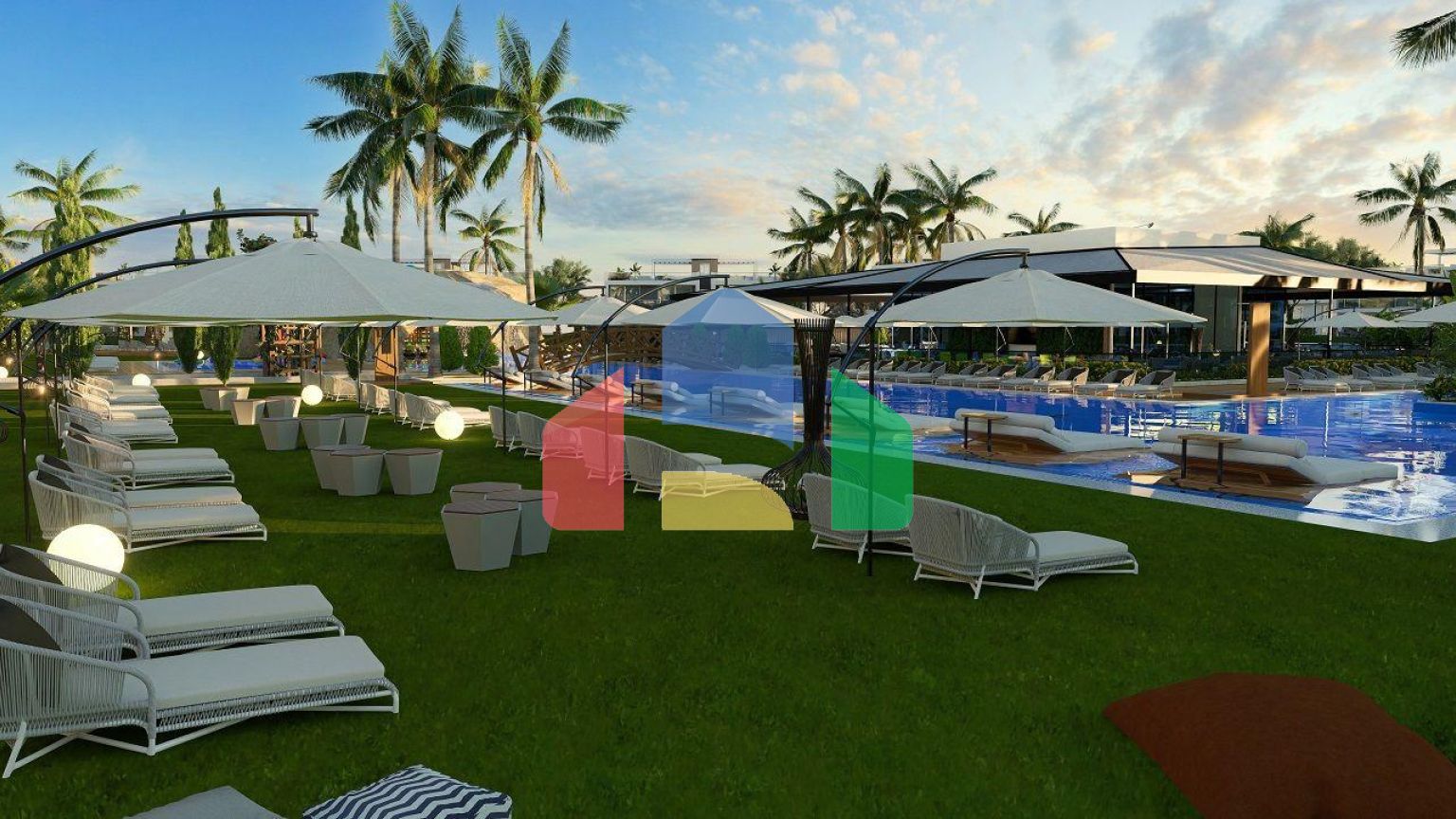 Квартира 1+1 Loft 61 м2 в красивом комплексе рядом с песчаным пляжем 