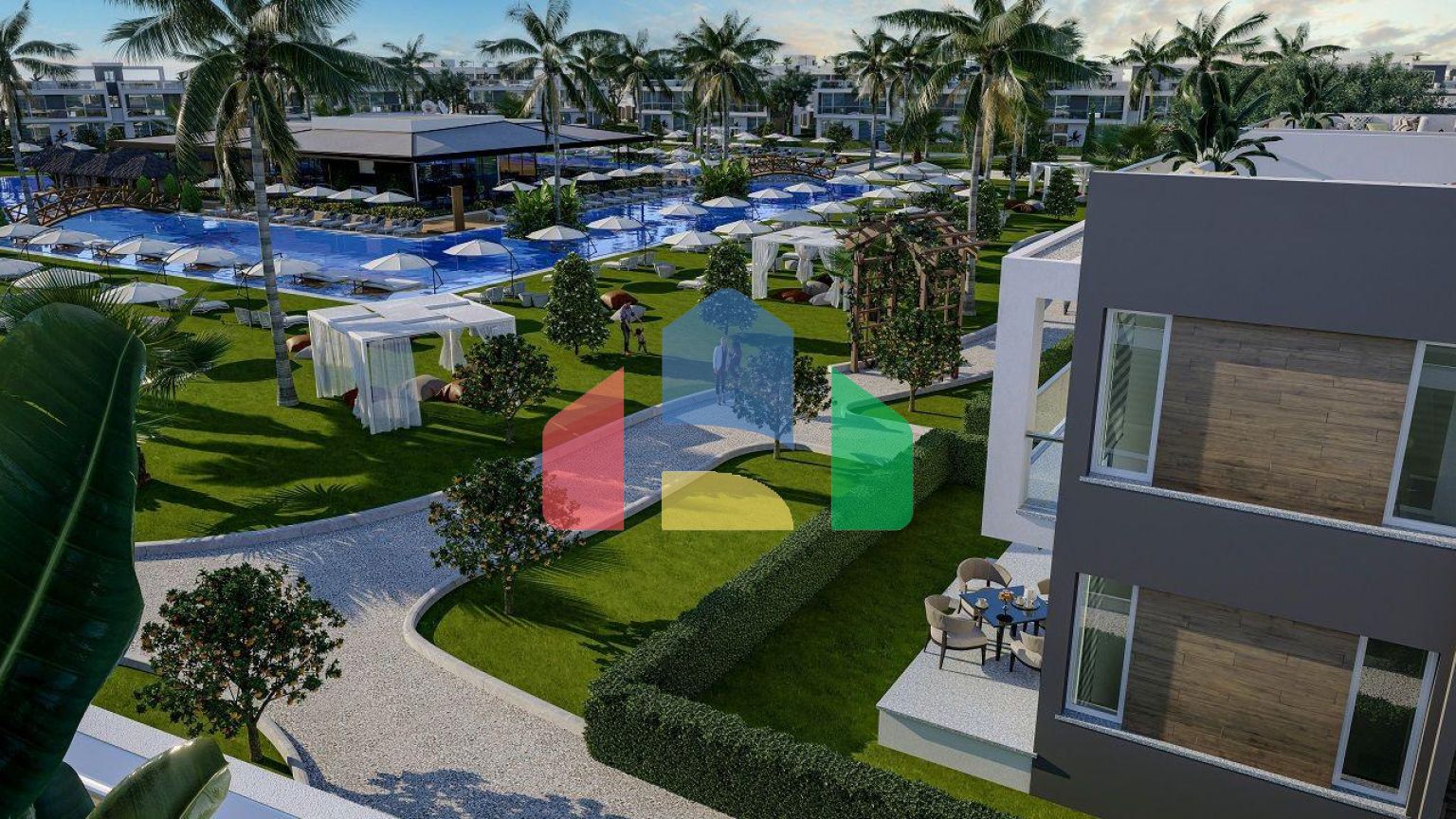 Квартира 1+1 Loft 61 м2 в красивом комплексе рядом с песчаным пляжем 