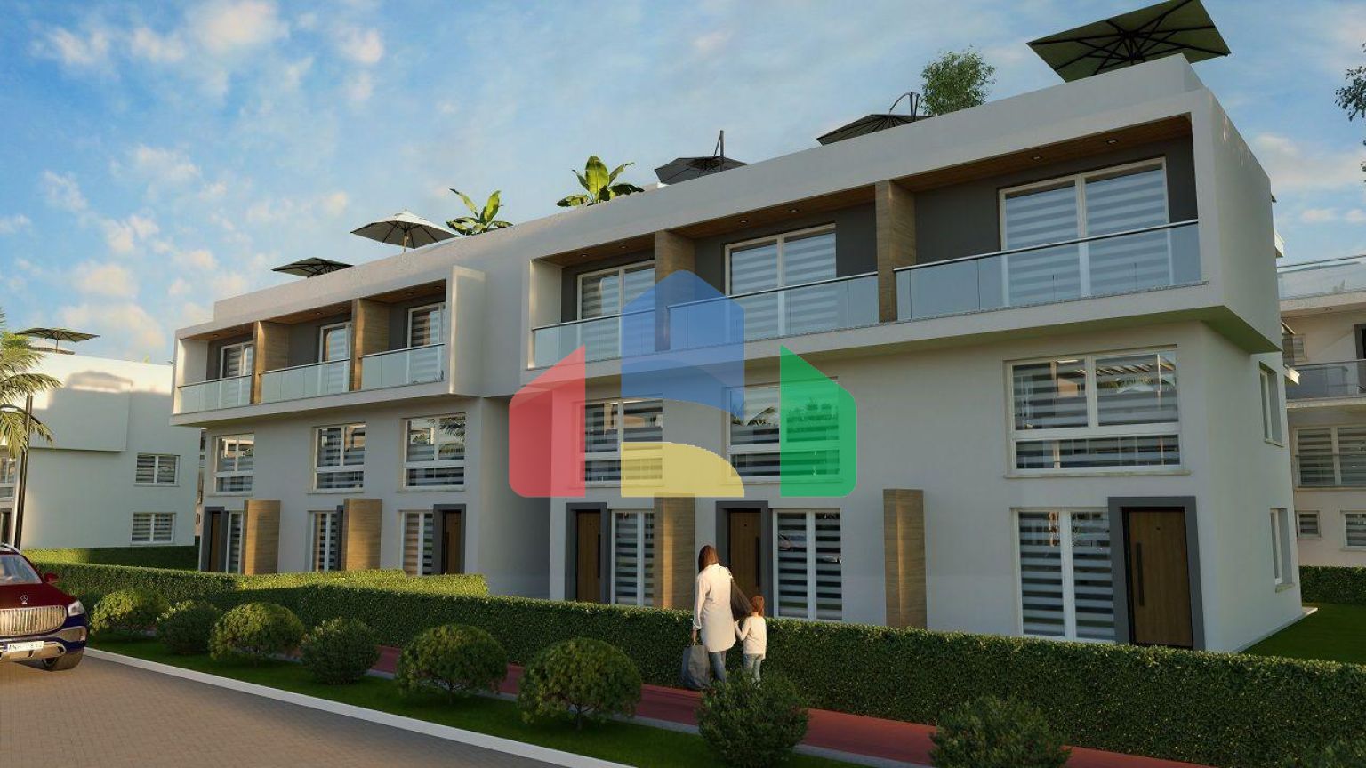 Трехкомнатная квартира 80 м2 с балконом 38 м2 в новом комплексе в Боазе