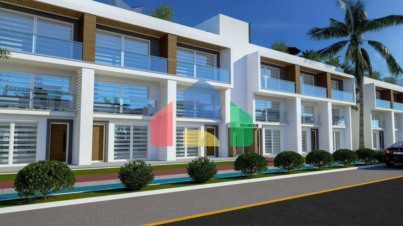 Трехкомнатная квартира 80 м2 с балконом 38 м2 в новом комплексе в Боазе