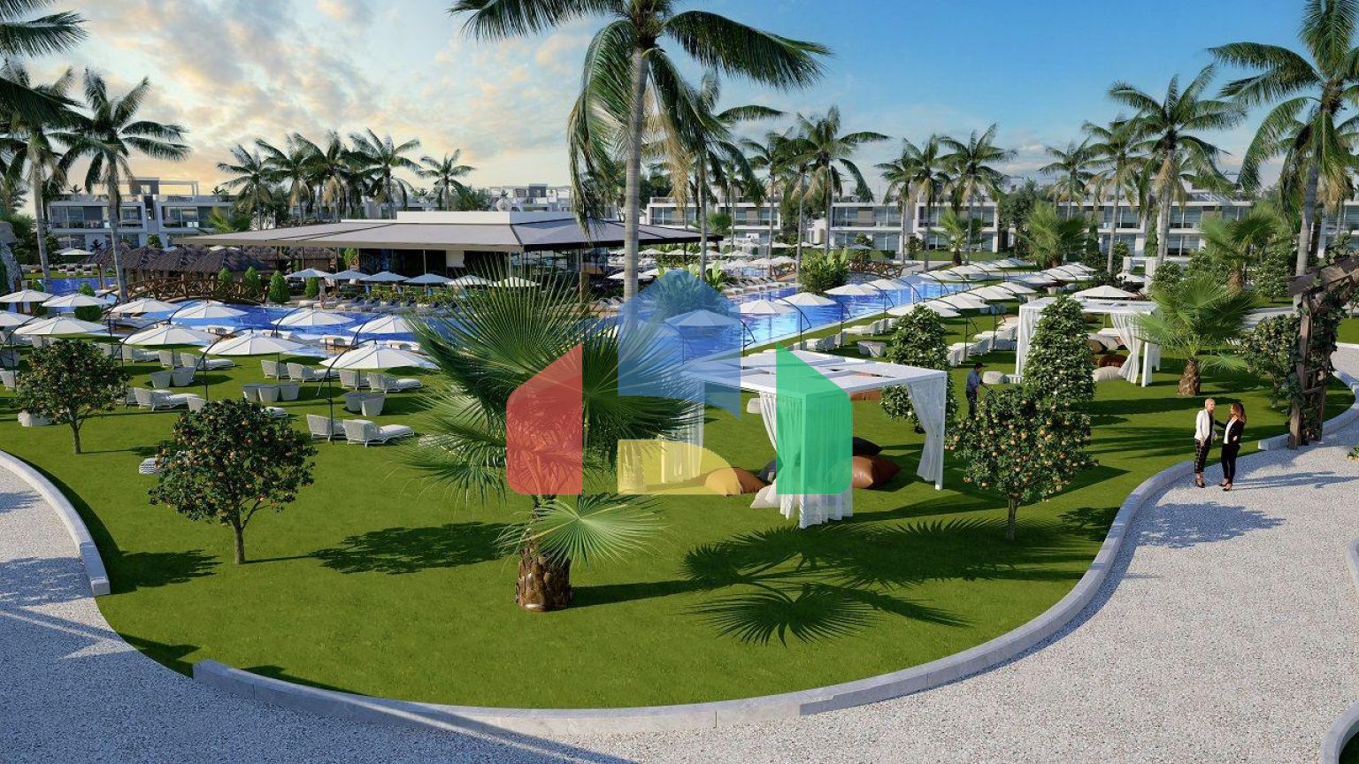 Трехкомнатная квартира 80 м2 с балконом 38 м2 в новом комплексе в Боазе