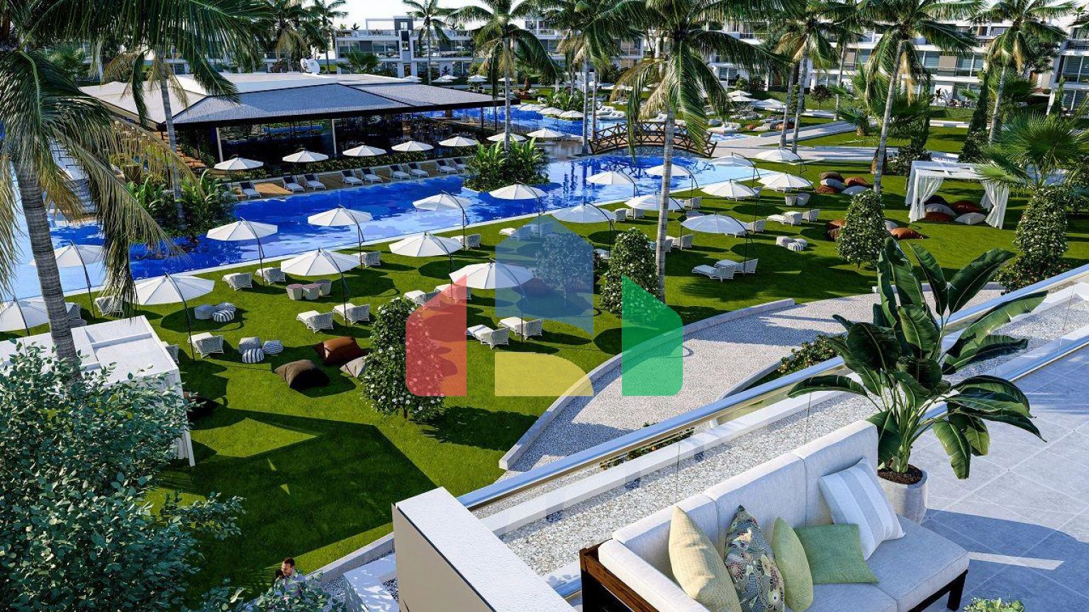 Трехкомнатная квартира 80 м2 с балконом 38 м2 в новом комплексе в Боазе