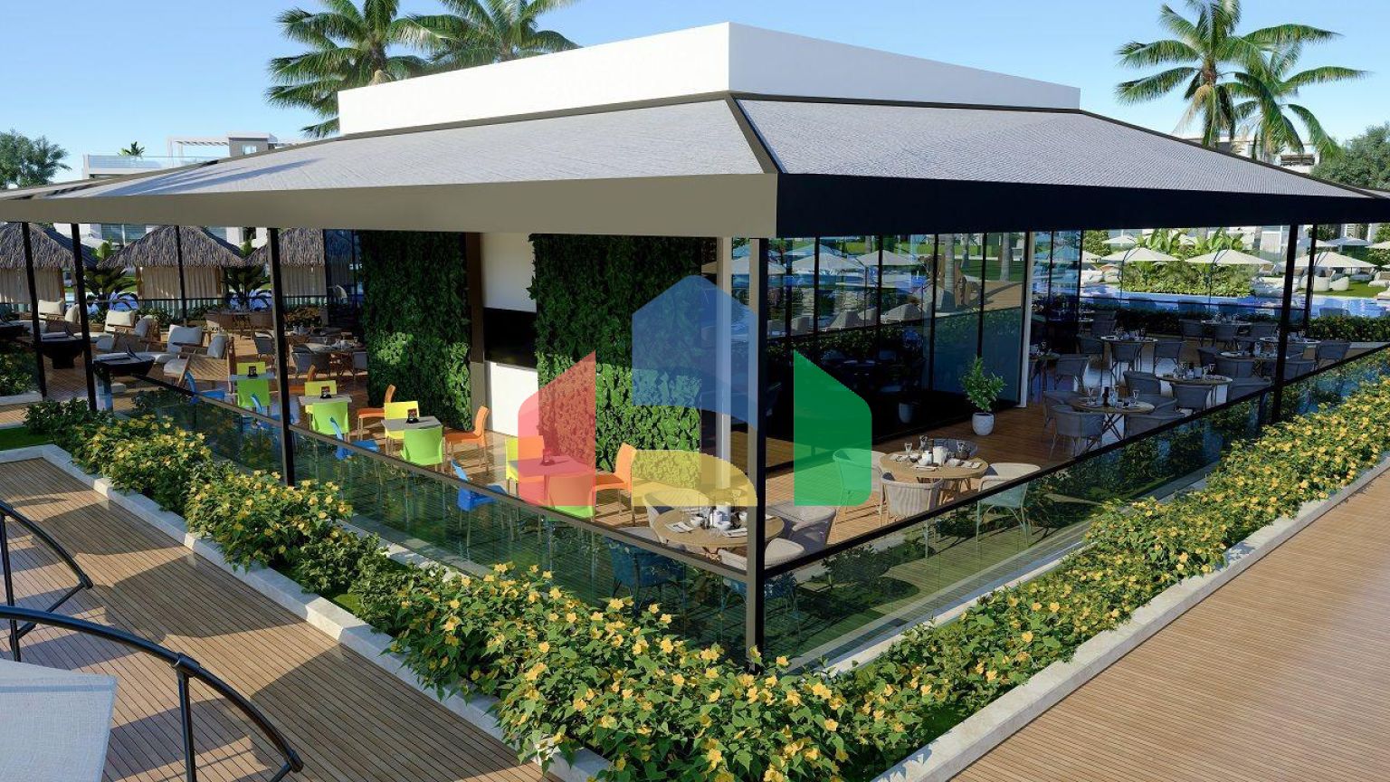 Трехкомнатная квартира 80 м2 с балконом 38 м2 в новом комплексе в Боазе