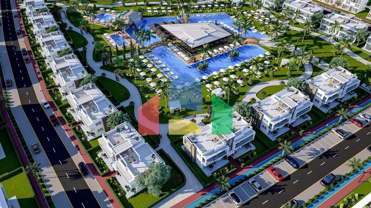 Трехкомнатная квартира 80 м2 с балконом 38 м2 в новом комплексе в Боазе