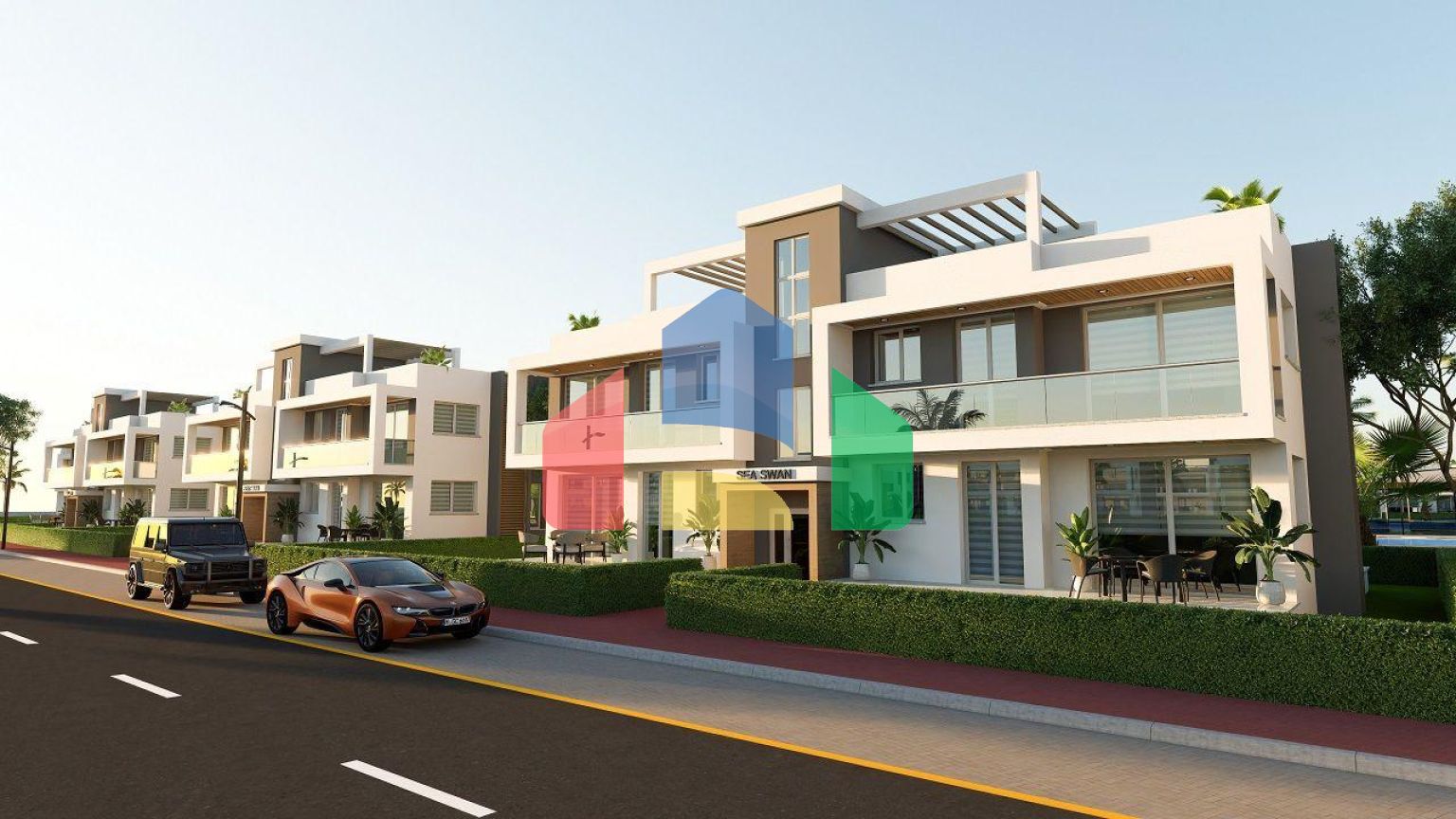 Трехкомнатная квартира 80 м2 с балконом 38 м2 в новом комплексе в Боазе