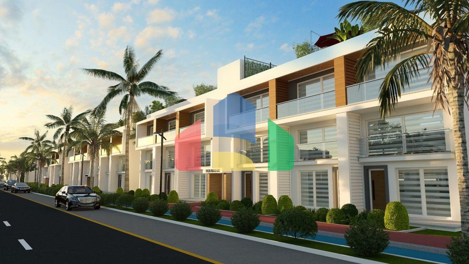 Трехкомнатная квартира 80 м2 с балконом 38 м2 в новом комплексе в Боазе