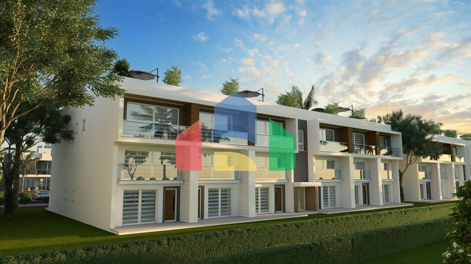 Трехкомнатная квартира 80 м2 с балконом 38 м2 в новом комплексе в Боазе