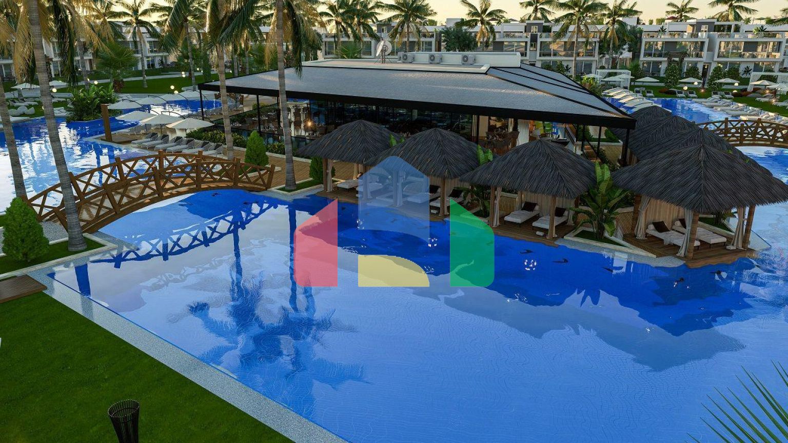 Трехкомнатная квартира 80 м2 с балконом 38 м2 в новом комплексе в Боазе