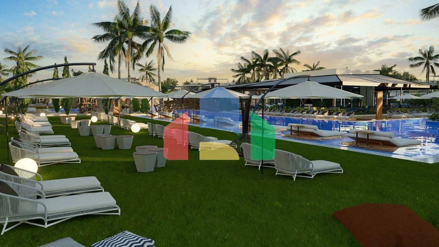 Трехкомнатная квартира 80 м2 с балконом 38 м2 в новом комплексе в Боазе