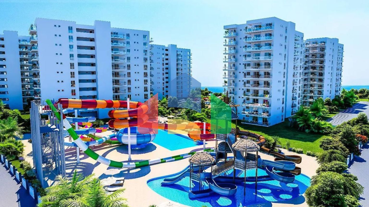 Двухкомнатная квартира 71 м2 в красивом комплексе в Боазе