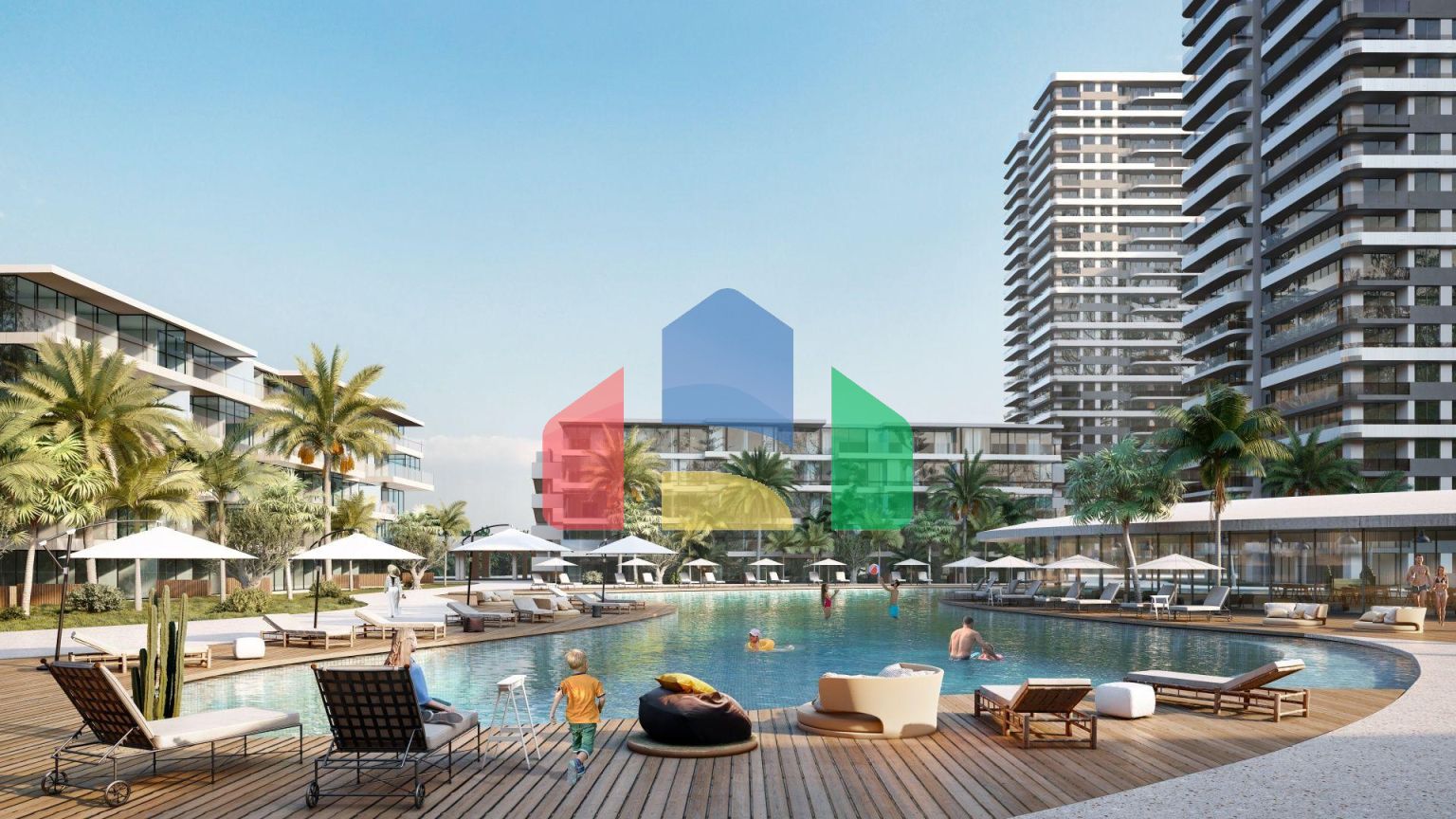 Студия 46 м2 с террасой 10 м2 в новом роскошном комплексе в Искеле