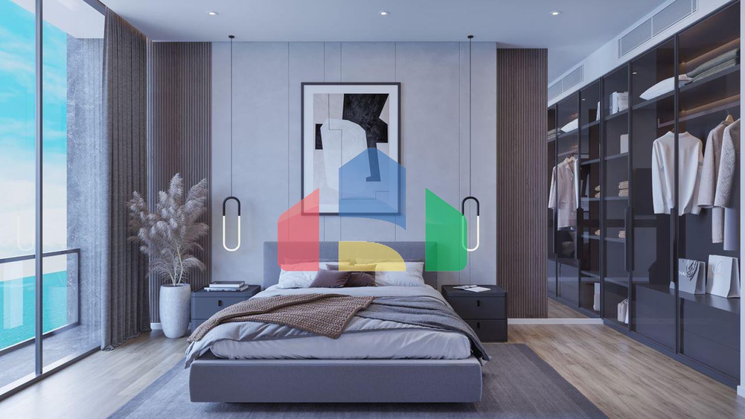 2-комнатные апартаменты 63 м2 с террасой 12 м2 в большом и красивом комплексе в Искеле