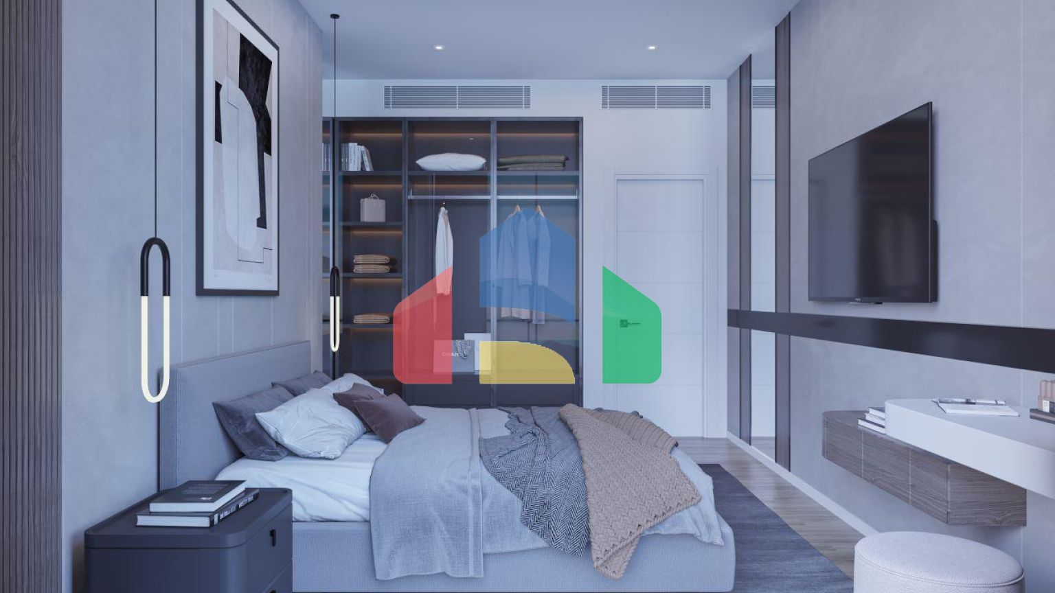 2-комнатные апартаменты 63 м2 с террасой 12 м2 в большом и красивом комплексе в Искеле