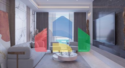 2-комнатные апартаменты 63 м2 с террасой 12 м2 в большом и красивом комплексе в Искеле