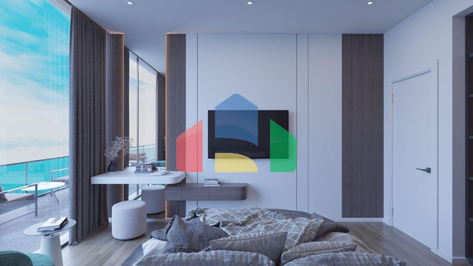 3-комнатные апартаменты 95 м2 с террасой 20 м2 в красивом комплексе рядом с песчаным пляжем