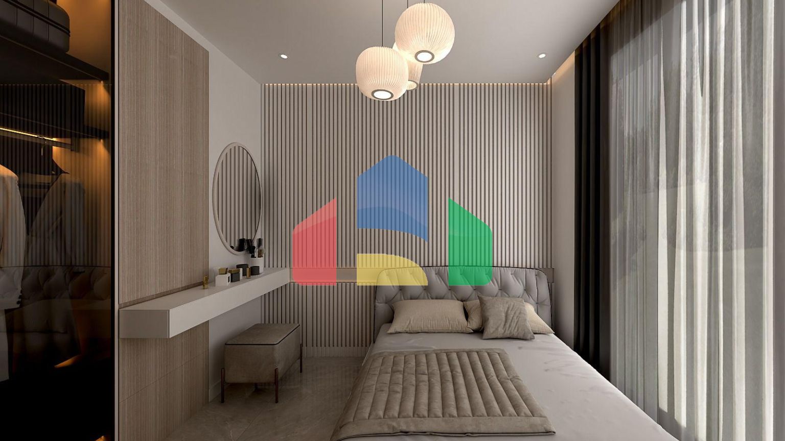 Апартаменты Loft 2+1 (113 м2) с двумя террасами в новом комплексе рядом с морем