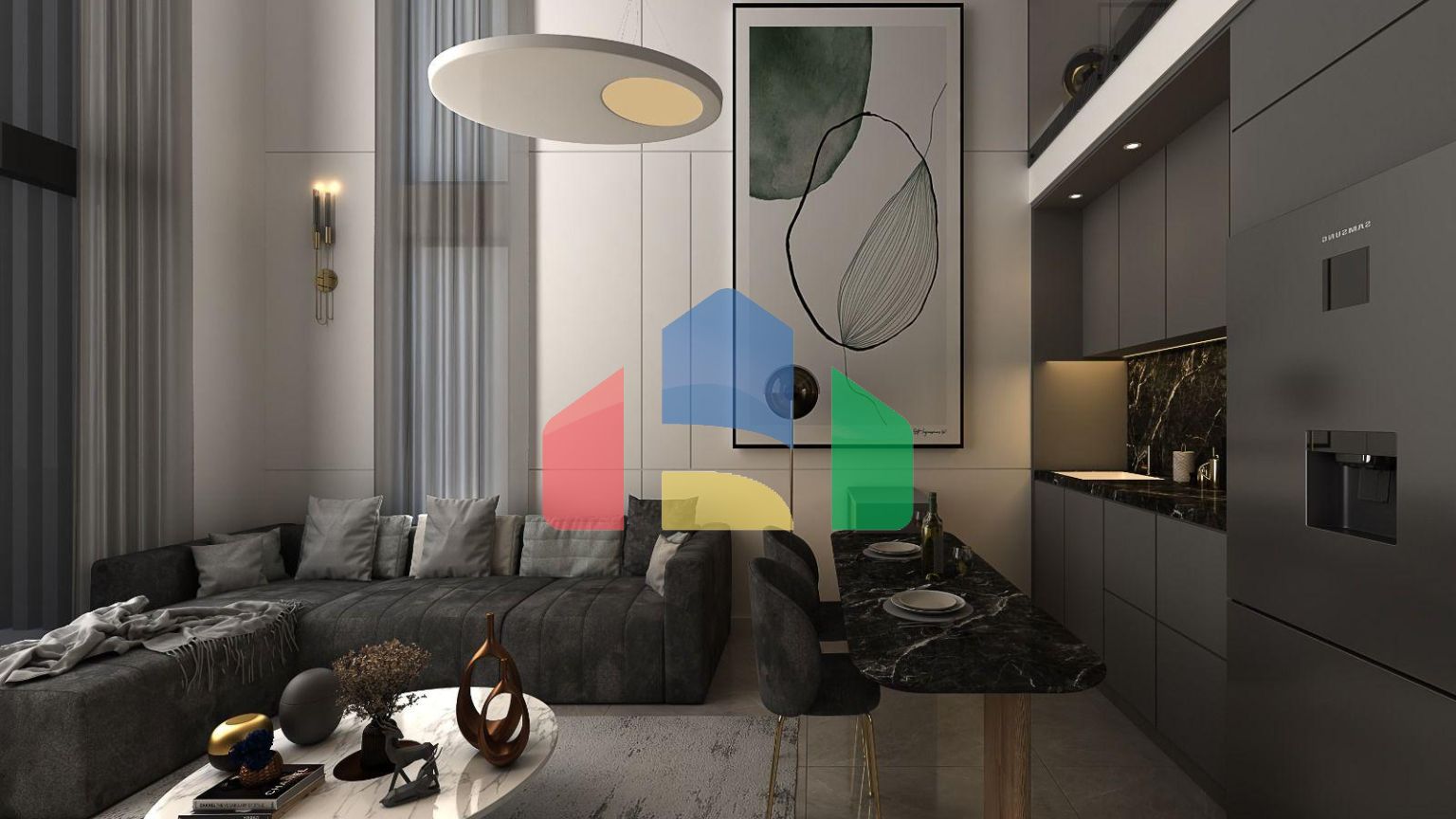 Апартаменты Loft 2+1 (113 м2) с двумя террасами в новом комплексе рядом с морем